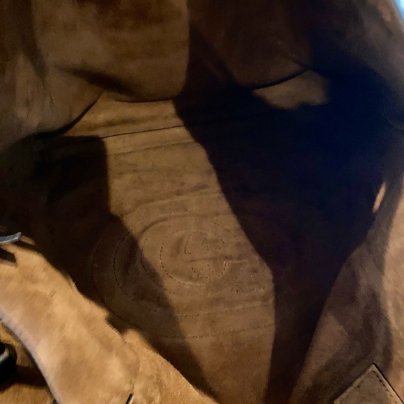 Gucci Ophelia Black and Brown Logo Suede Tote Shoulder Bag NWT in Box - Picture 12 of 12